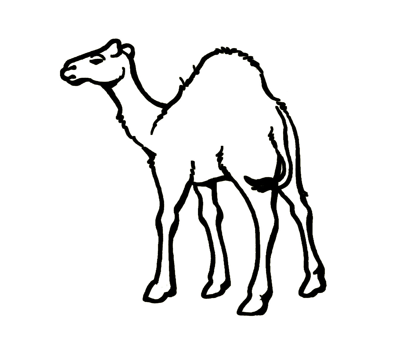 Dibujo de Camello para colorear fácil - Dibujos Fáciles