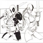 Dibujo de Deadpool y Ravager para pintar