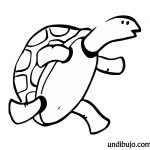 Dibujo de Tortuga corriendo para colorear