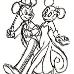 Dibujo de Minnie y Mickey de Gala para Colorear