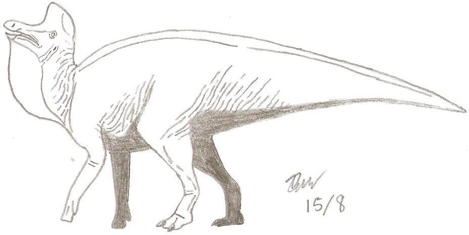 Dinosaurio Lambeosaurus a lapiz