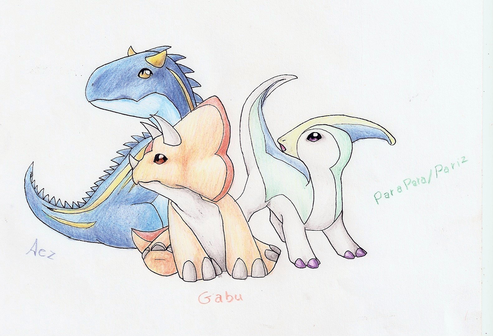Dibujo de Dinosaurios a lapiz de color - Dibujos Fáciles