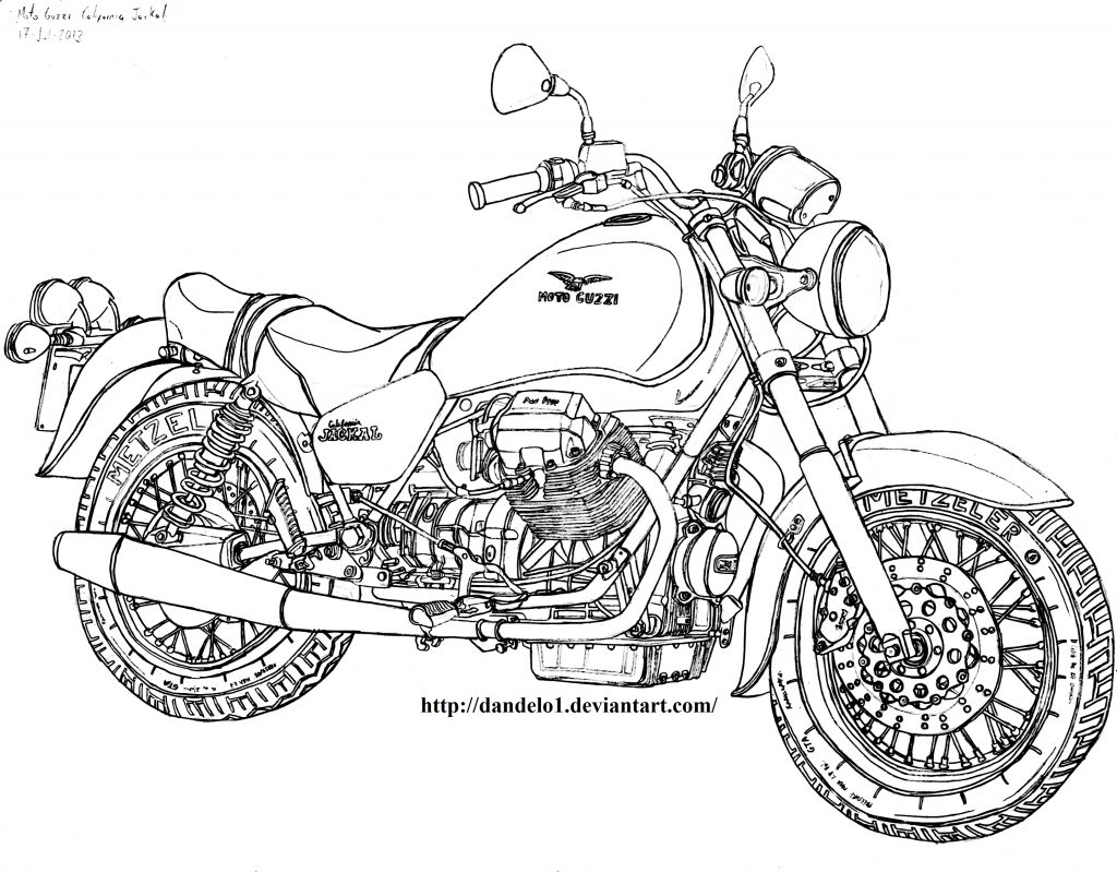 Motocicleta Guzzi para pintar