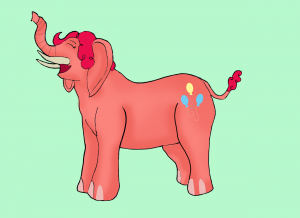 Dibujo de un elefante rosa