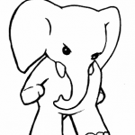 Dibujo de Elefante facil para colorear