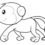 Dibujo de mono facil para colorear